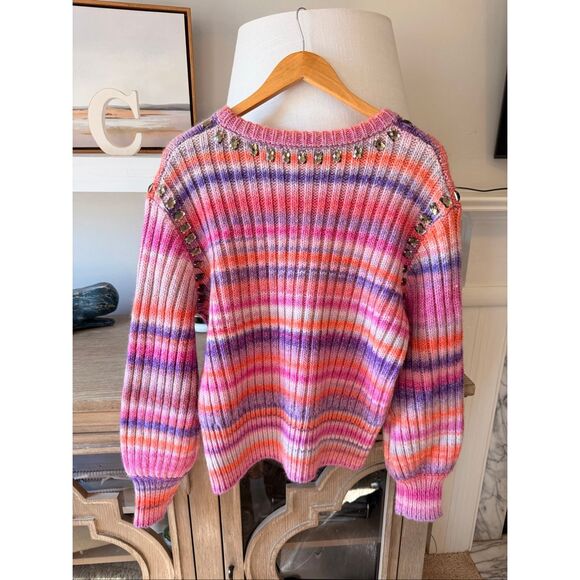 NWOT CINQ À SEPT Myra Striped Sweater Size Medium - Picture 4 of 8
